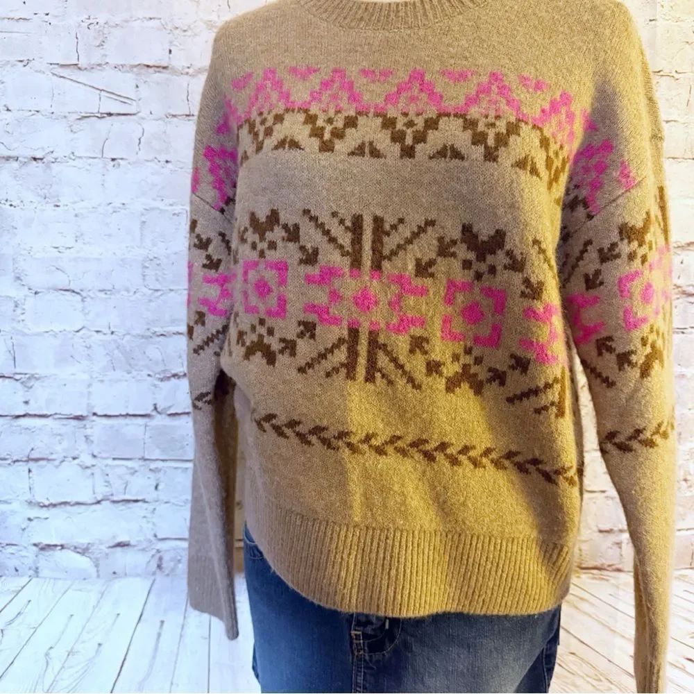 Lucky Brand fair isle crew neck sweater
